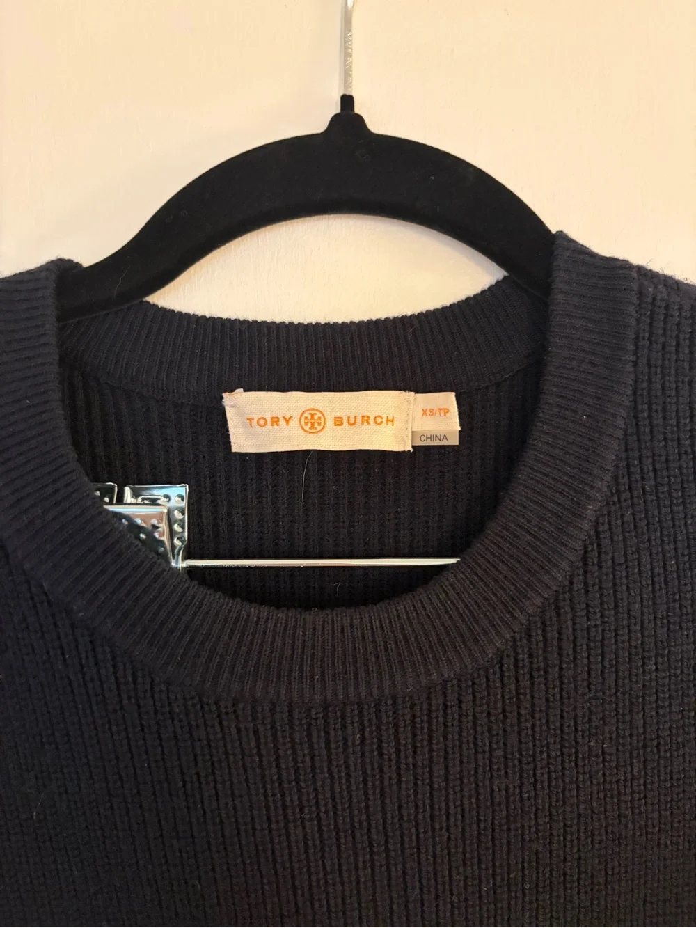 Tory Burch Navy Ruffle-Sleeve Knit Dress